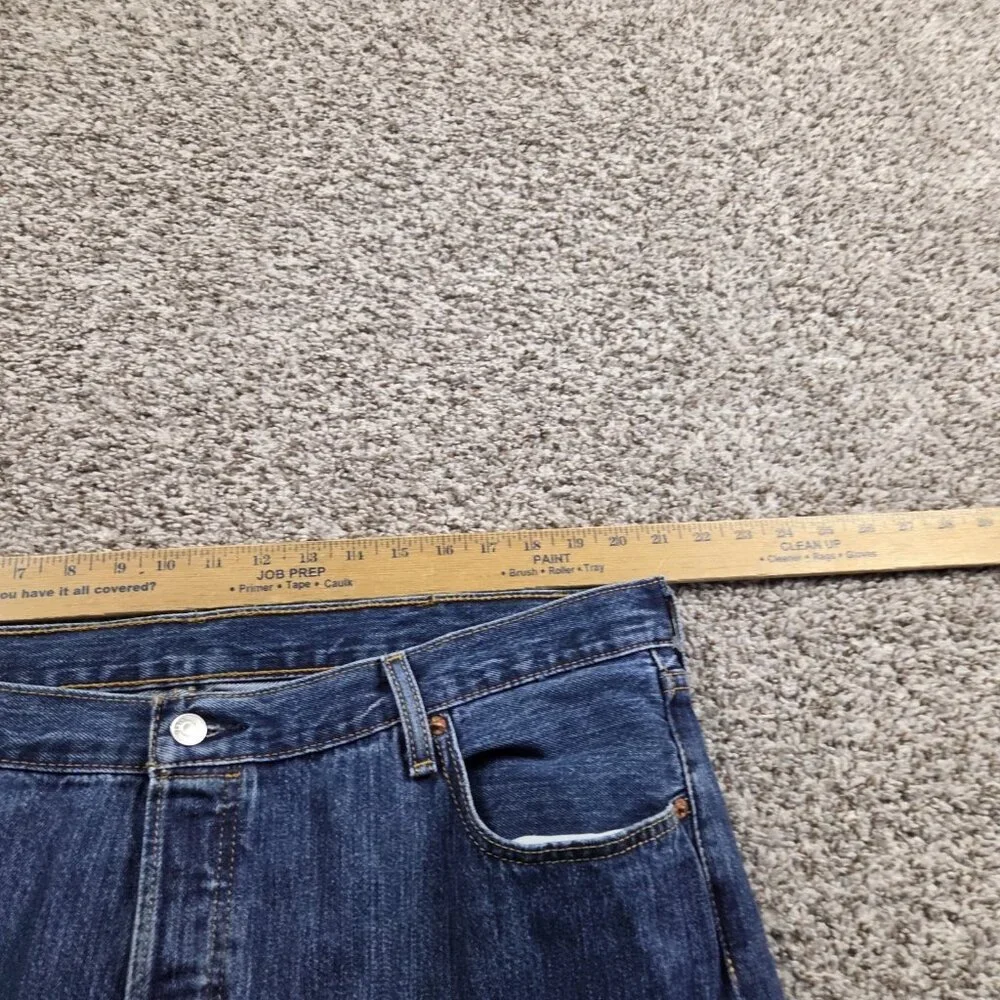 Levis 501 Jeans Mens 42x32 Blue Straight Button Fly